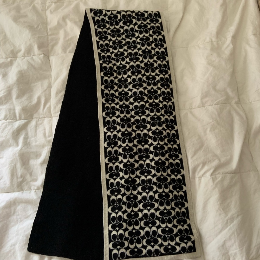 Coach Black Wool Scarf